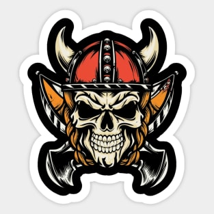 Vikings Skull tattoo art Sticker